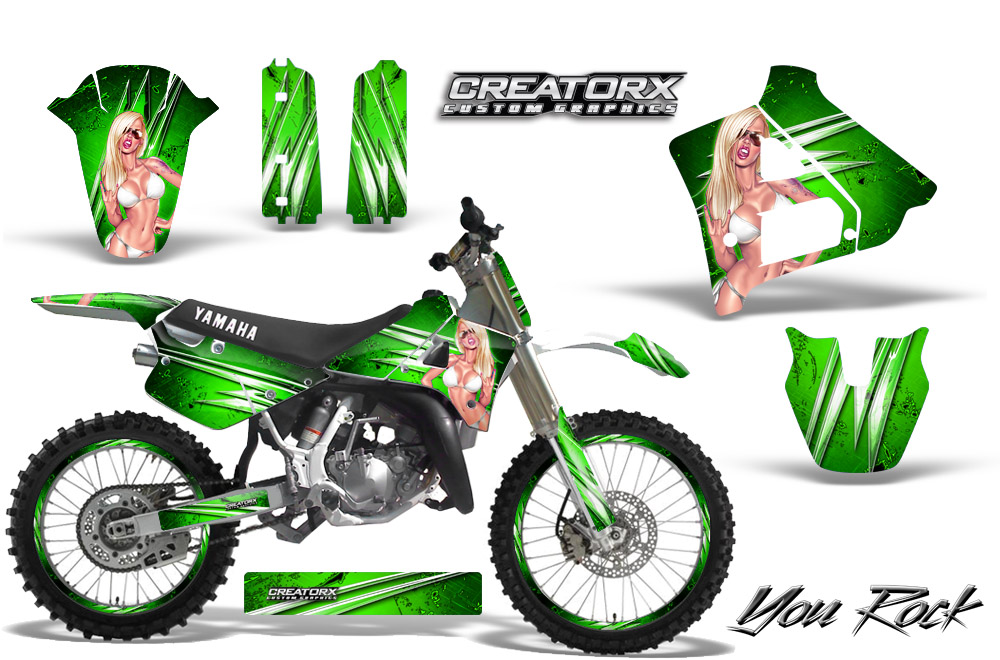 Yamaha YZ125 91-92 Graphics Kit You Rock Green NP Rims